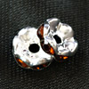 20 Stk. Strassrondellen 8mm Silber/Deep Amber